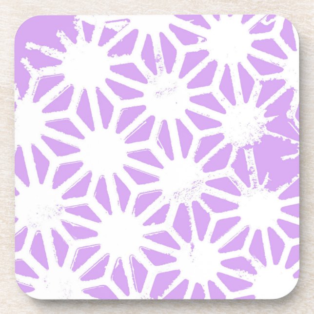 Lilac geometric pattern coaster (Front)