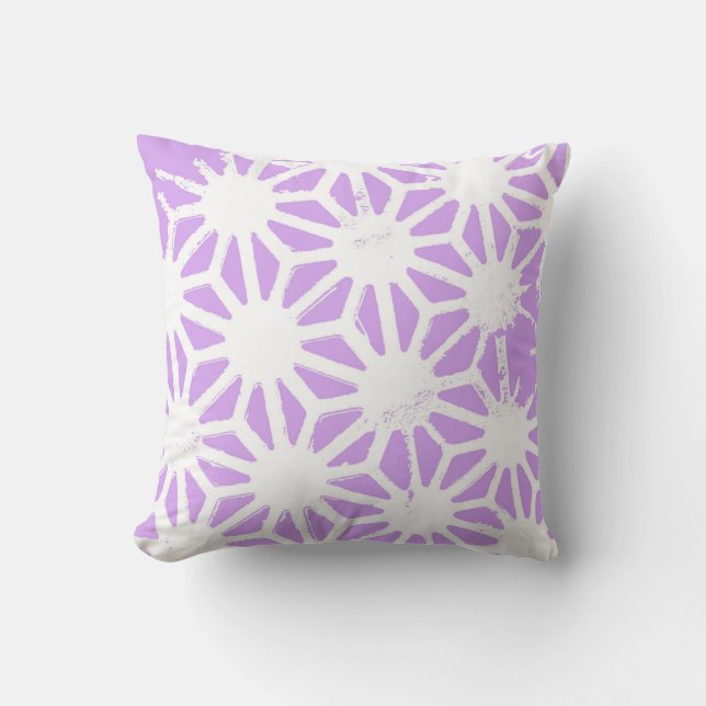 Lilac geometric pattern cushion (Front)