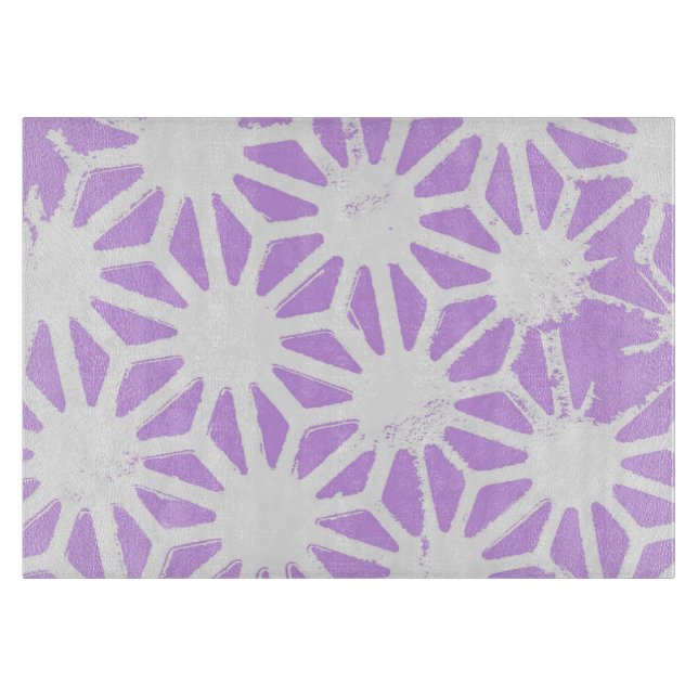 Lilac geometric pattern cutting board (Front)