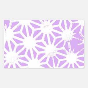 Lilac geometric pattern rectangular sticker