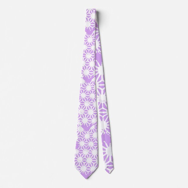 Lilac geometric pattern tie (Front)