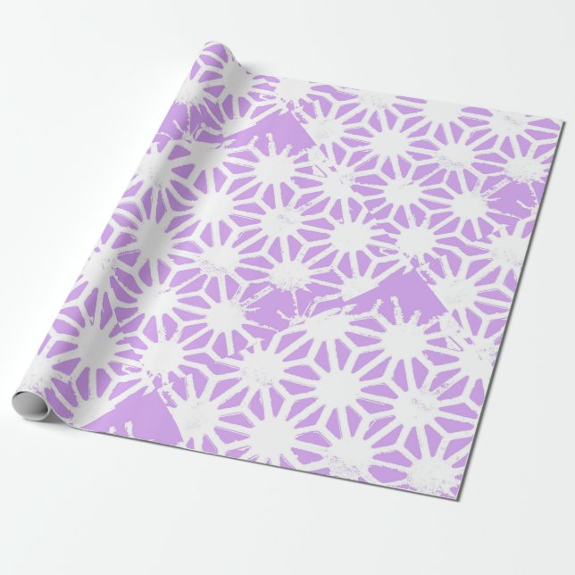 Lilac geometric pattern wrapping paper (Unrolled)