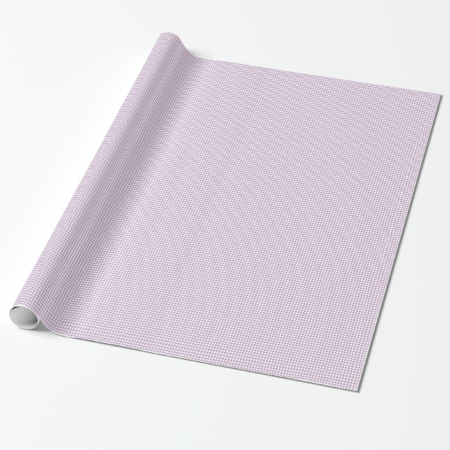 Lilac Gingham Wrapping Paper (Unrolled)