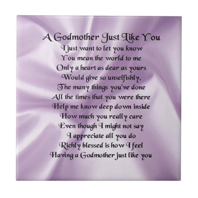 Lilac   Godmother Poem Ceramic Tile (Front)