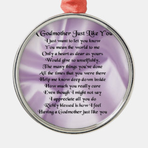 Lilac   Godmother Poem Metal Ornament