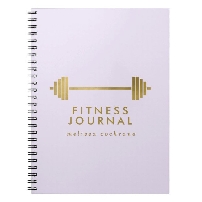 Lilac & Gold Personalised Fitness Journal (Front)