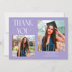 Lilac Graduate Thank You 2-Photo  Announcement