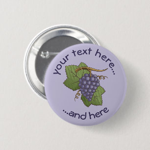 Lilac Grapes 6 Cm Round Badge