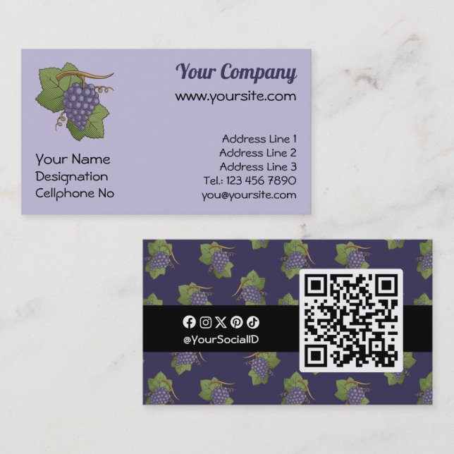 Lilac Grapes Business Card (Front/Back)