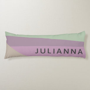 Lilac Green Geometric Colour Block Personalised Body Cushion