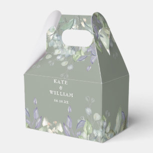 Lilac Greenery Floral Sage Green Wedding Favour Box