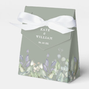 Lilac Greenery Floral Sage Green Wedding Favour Box