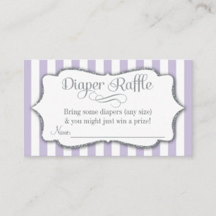Lilac Grey Diaper Raffle Baby Shower Cards Purple