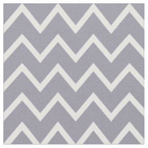 Lilac Grey & White Chevron Fabric