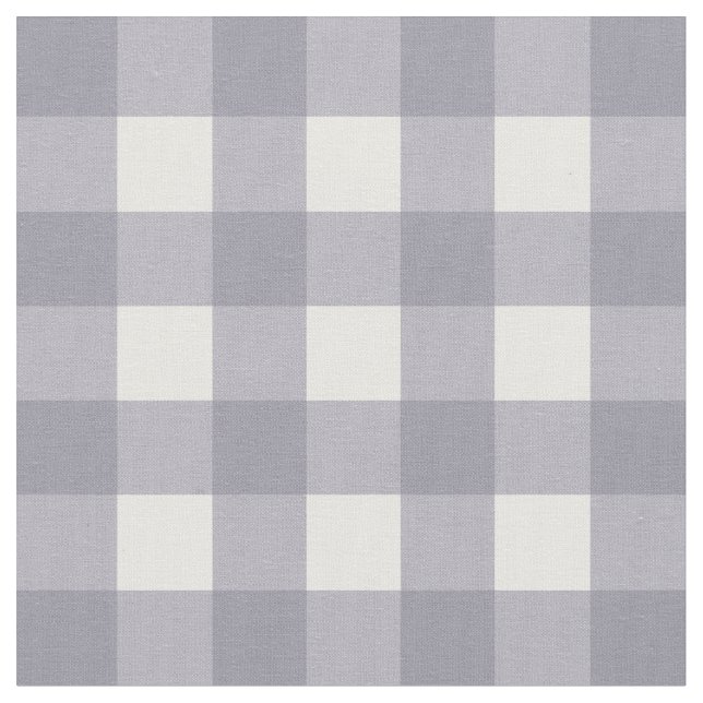 Lilac Grey & White Gingham Check Fabric (Close Up)