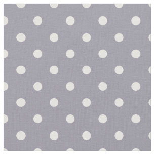 Lilac Grey & White Polka Dot Fabric
