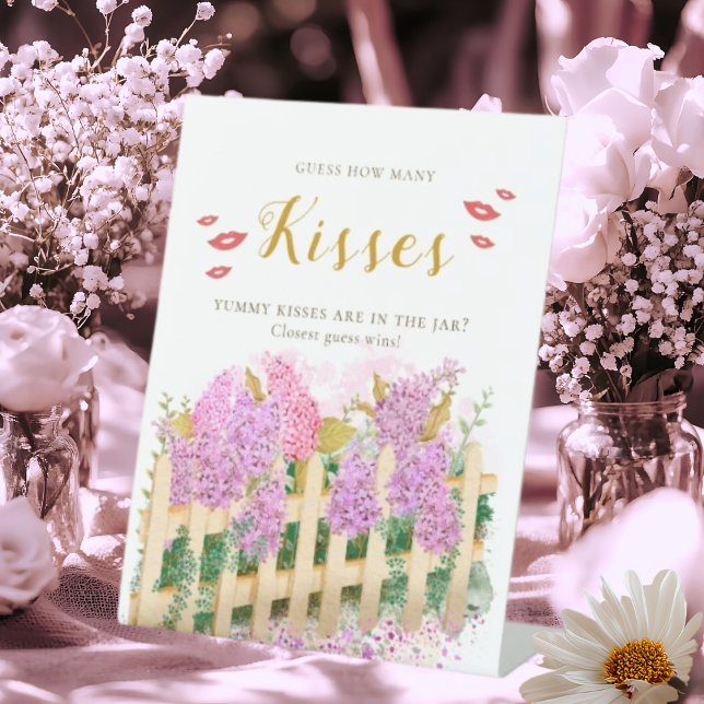 Lilac Guess How Many Kisses Fresh Market Bridal Pedestal Sign (Creator Uploaded)