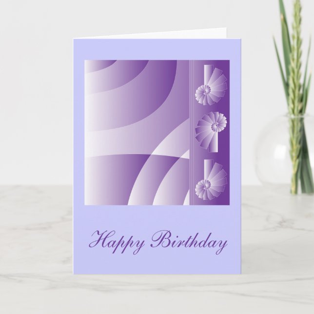 Lilac "Happy Birthday" Design Card (Front)