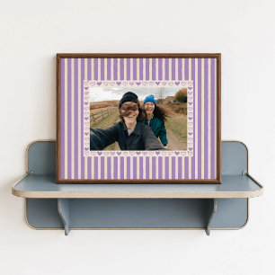 Lilac Heart Photo Poster - Personalised Gift