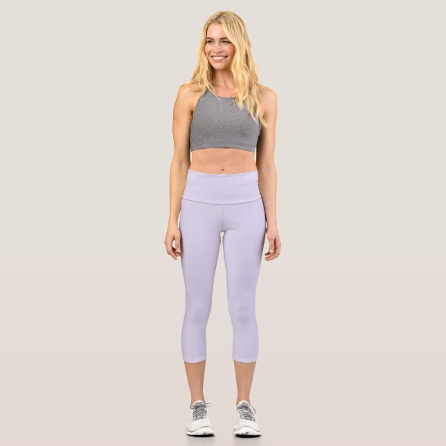 Lilac High Waisted Yoga Capris (Front)