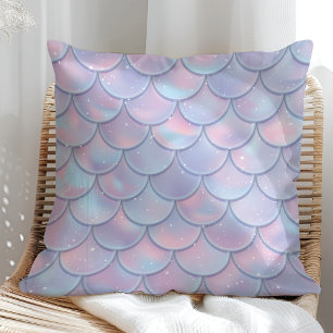 Lilac Holographic Mermaid Scales Cushion