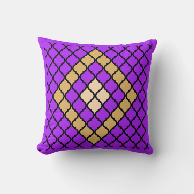 Lilac Honeycomb Reversible Throw Pillow (Front)