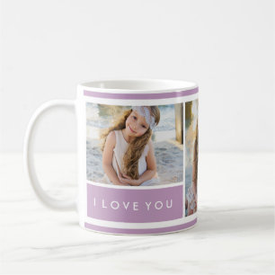 Lilac I love You Photo Collage   Mug