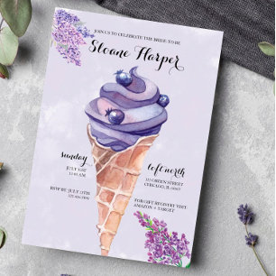 Lilac Ice Cream Social Bridal Shower Invitation