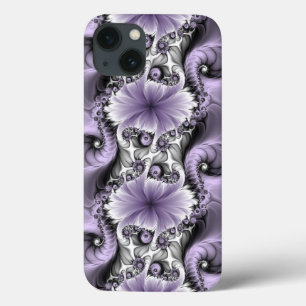Lilac Illusion Abstract Floral Fractal Art Fantasy iPhone 13 Case