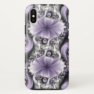 Lilac Illusion Abstract Floral Fractal Art Fantasy iPhone X Case