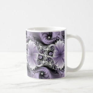Lilac Illusion Abstract Floral Fractal Art Fantasy Coffee Mug