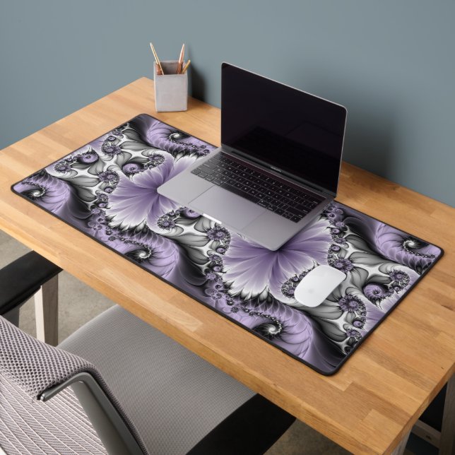 Lilac Illusion Abstract Floral Fractal Art Fantasy Desk Mat (Office 2)