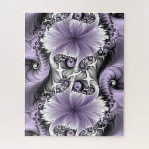 Lilac Illusion Abstract Floral Fractal Art Fantasy Jigsaw Puzzle
