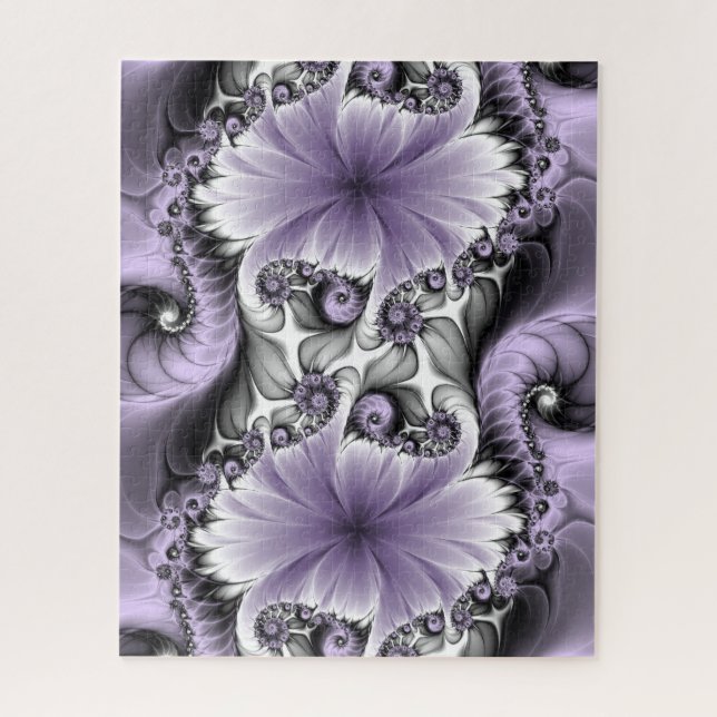Lilac Illusion Abstract Floral Fractal Art Fantasy Jigsaw Puzzle (Vertical)