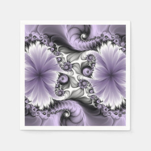 Lilac Illusion Abstract Floral Fractal Art Fantasy Napkin