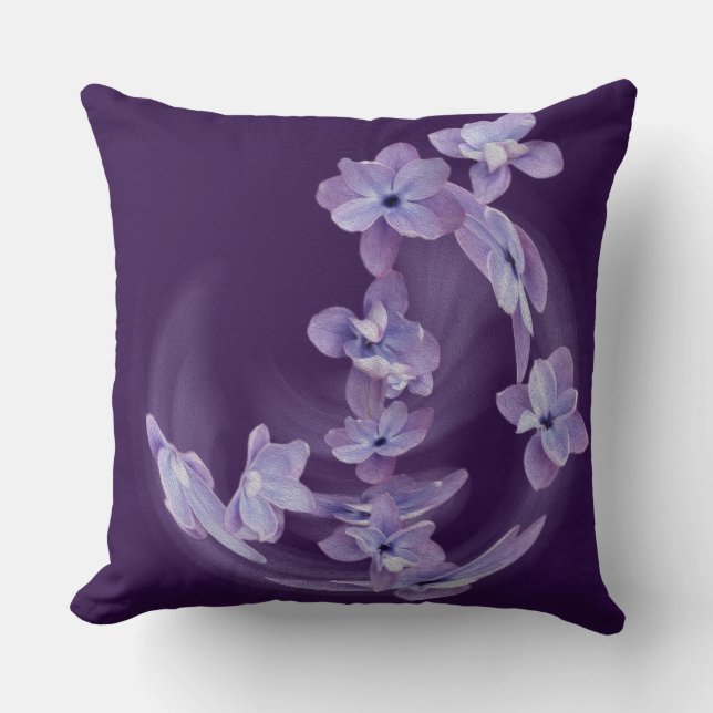Lilac in circle cushion (Front)