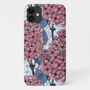 Lilac in pink and blue iPhone 11 case