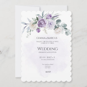 Lilac Infusion Floral Wedding Invitation