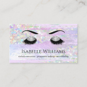 Lilac Iridescent Pearlescent Glitter Lash Brows Business Card