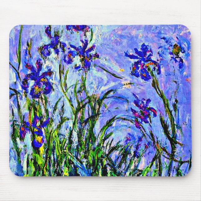 Lilac Irises by Claude Monet Mouse Pad (Front)