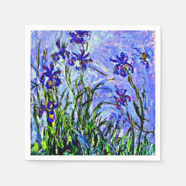 Lilac Irises by Claude Monet Napkin (Front)