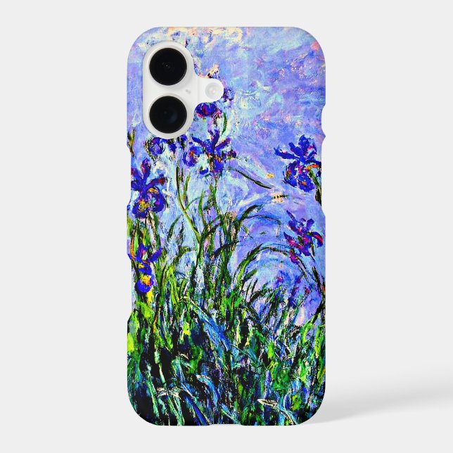 Lilac Irises, famous Monet painting, iPhone Case (Back)