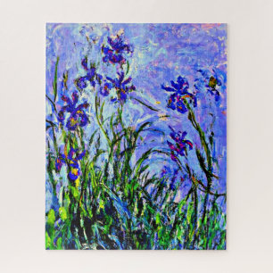 Lilac Irises fine art by Claude Monet, Jigsaw Puzzle