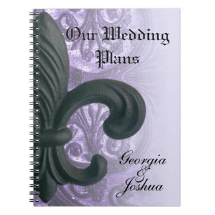 lilac "iron fleur de lis" PLANNING NOTEBOOK