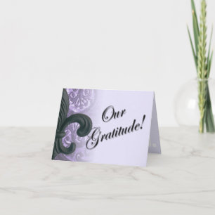 lilac "iron fleur de lis" thank you cards
