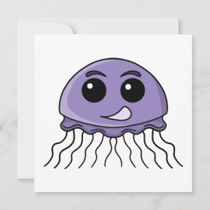 Lilac Jellyfriend Cartoon Holiday Card