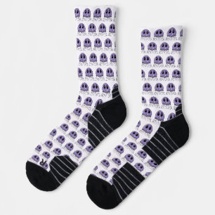 Lilac Jellyfriend Cartoon Socks