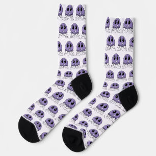 Lilac Jellyfriend Cartoon Socks