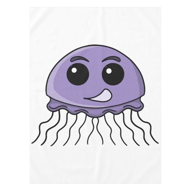 Lilac Jellyfriend Cartoon Tablecloth (Front)