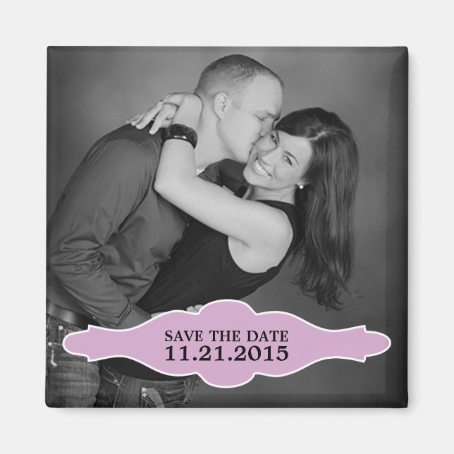 Lilac La Bon Vie Photo Save the Date Magnet (Front)